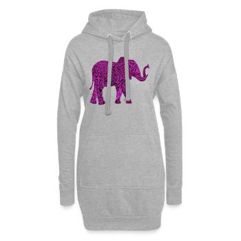 Éléphant - Sweat-shirt à capuche long Femme - gris chiné - Devant