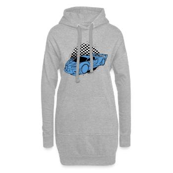 Buga Sports Car Raceflag - Sweat-shirt à capuche long Femme - gris chiné - Devant