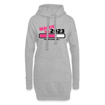mamie en 2023 veuillez patienter - Sweat-shirt à capuche long Femme - gris chiné - Devant