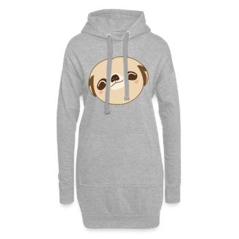 Mignon paresseux Kawaii Cartoon Animal Love 5 - Sweat-shirt à capuche long Femme - gris chiné - Devant