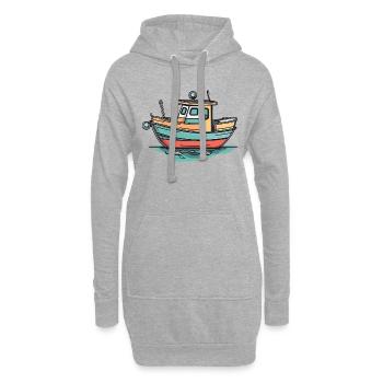 Boot - Hoodie-Kleid - Grau meliert - Vorne