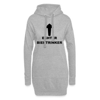 Lustiges "Echter Biertrinker" Design - Hoodie-Kleid - Grau meliert - Vorne