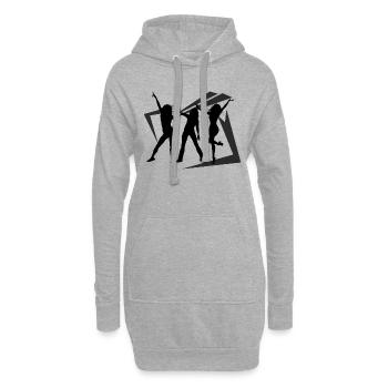 Danse Musique de danse - Sweat-shirt à capuche long Femme - gris chiné - Devant