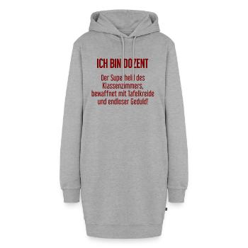 Dozent - Der Superheld des Klassenzimmers! - Hoodie-Kleid - Grau meliert - Vorne
