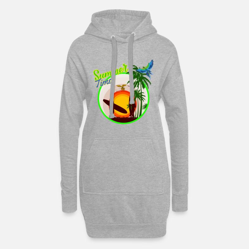 Sommerzeit - Hoodie-Kleid - Grau meliert