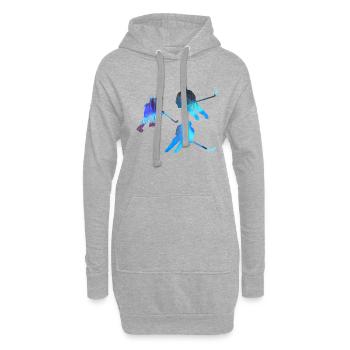 Eiskockey, hockey, Graffi, bunt - Sweat-shirt à capuche long Femme - gris chiné - Devant