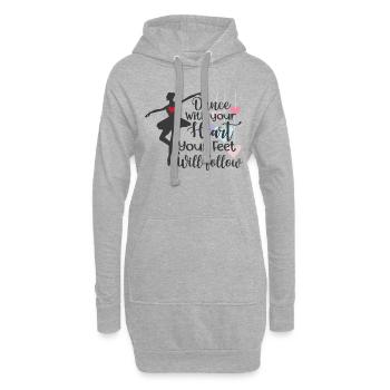 Dansez de tout votre cœur - Sweat-shirt à capuche long Femme - gris chiné - Devant