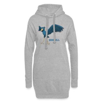 Bec-de-chaussure Ornithologue Forêt I Cadeau - Sweat-shirt à capuche long Femme - gris chiné - Devant