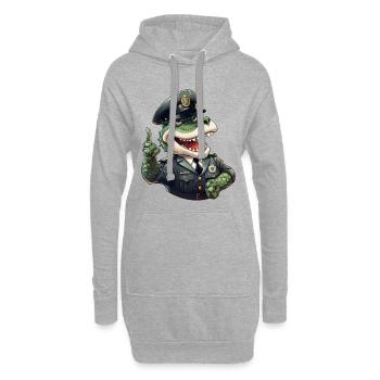 Policier crocodile - Sweat-shirt à capuche long Femme - gris chiné - Devant