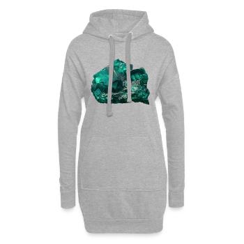 Cristal minéral de spath fluor vert fluorite - Sweat-shirt à capuche long Femme - gris chiné - Devant