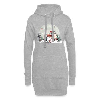 Weihnachtliche Landschaft - Hoodie-Kleid - Grau meliert - Vorne