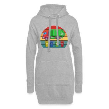 Müllwagen Liebe Müllabfuhr Kind Junge I Geschenk - Hoodie-Kleid - Grau meliert - Vorne