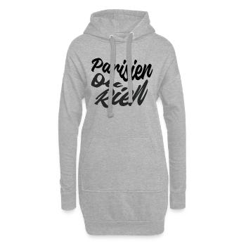 Parisien ou rien - Sweat-shirt à capuche long Femme - gris chiné - Devant