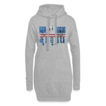 Temple du Cambodge Khmer Vintage drapeau je cadeau - Sweat-shirt à capuche long Femme - gris chiné - Devant