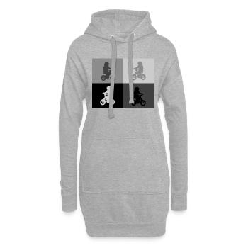Biker Junior Pop Art gris - Sweat-shirt à capuche long Femme - gris chiné - Devant
