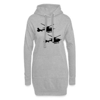 Hélicoptère 2 - Sweat-shirt à capuche long Femme - gris chiné - Devant