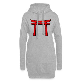 Pop Torii Gate: Digitale Freude an der Farbe - Hoodie-Kleid - Grau meliert - Vorne