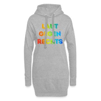 Laut gegen rechts Nr 08 - Hoodie-Kleid - Grau meliert - Vorne