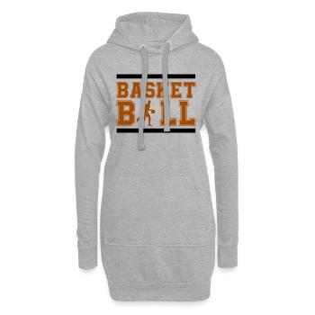 basket-ball - Sweat-shirt à capuche long Femme - gris chiné - Devant