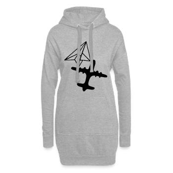 Rêve de grandeur (noir) - Sweat-shirt à capuche long Femme - gris chiné - Devant