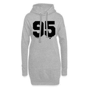 95 - Sweat-shirt à capuche long Femme - gris chiné - Devant
