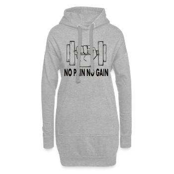No Pain No Gain - Sweat-shirt à capuche long Femme - gris chiné - Devant