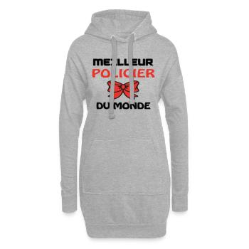 MEILLEUR POLICIER DU MONDE - Sweat-shirt à capuche long Femme - gris chiné - Devant