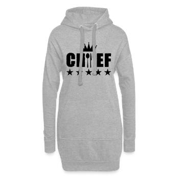 Chef Chef - Sweat-shirt à capuche long Femme - gris chiné - Devant