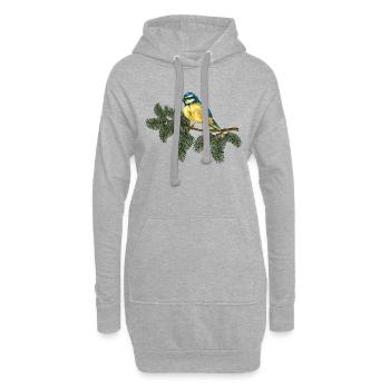 Bunter Vogel - Hoodie-Kleid - Grau meliert - Vorne