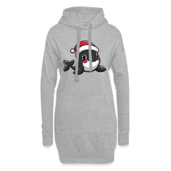 Wal Weihnachten - Hoodie-Kleid - Grau meliert - Vorne
