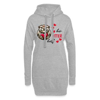 Otter half liebe geschenk - Hoodie-Kleid - Grau meliert - Vorne