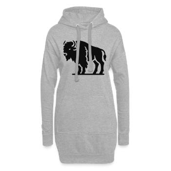 Bison Animal - Sweat-shirt à capuche long Femme - gris chiné - Devant