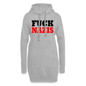 Fuck nazis - Hoodie-Kleid - Grau meliert - Vorne