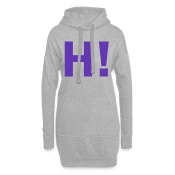 H point d'exclamation - Sweat-shirt à capuche long Femme - gris chiné - Devant