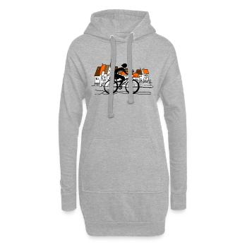 Cycliste - Sweat-shirt à capuche long Femme - gris chiné - Devant