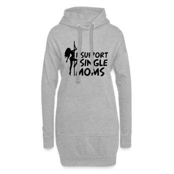 en soutien aux mères célibataires - Sweat-shirt à capuche long Femme - gris chiné - Devant