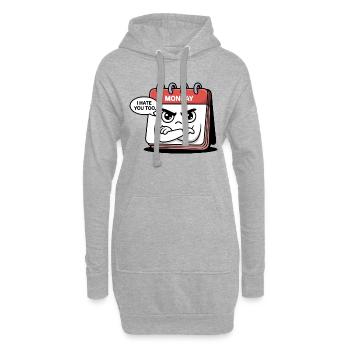 Der Montag hasst dich zu lustig Kalendertag - Hoodie-Kleid - Grau meliert - Vorne