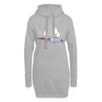 Segelboot - Hoodie-Kleid - Grau meliert - Vorne