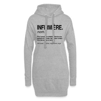 Infirmière Définition Héroïne du Quotidien - Sweat-shirt à capuche long Femme - gris chiné - Devant