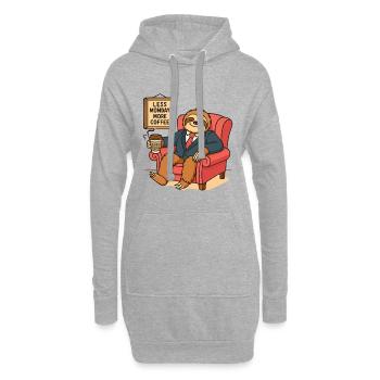 Chilliger Faultier im Businessoutfit - Hoodie-Kleid - Grau meliert - Vorne