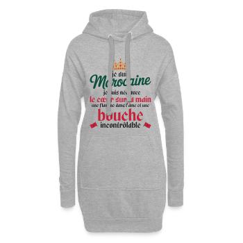 Je Suis Marocaine Femme Marocaine - Sweat-shirt à capuche long Femme - gris chiné - Devant