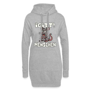 Rat avec Langue iGITt HUMANS - Sweat-shirt à capuche long Femme - gris chiné - Devant