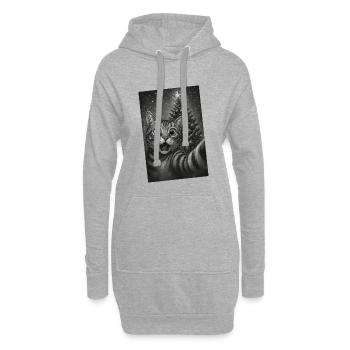 Katzenaugen Weihnachtstraum - Hoodie-Kleid - Grau meliert - Vorne