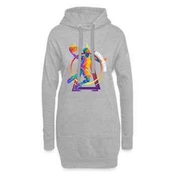 Basketball Basketballer Spieler Fan Vintage Retro - Hoodie-Kleid - Grau meliert - Vorne