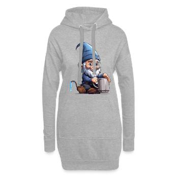GnomePotterBlue - Sweat-shirt à capuche long Femme - gris chiné - Devant