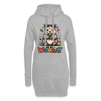 Süßer Wombat Love - Hoodie-Kleid - Grau meliert - Vorne