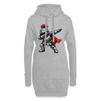 Dabbing Ritter - Hoodie-Kleid - Grau meliert - Vorne