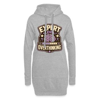 Expert Level Overthinking - Hoodie-Kleid - Grau meliert - Vorne