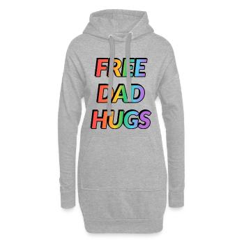 Papa libre qui embrasse Rainbow - Sweat-shirt à capuche long Femme - gris chiné - Devant