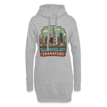 Autocollant rétro de voyage pour la Skyline de Francfort, Allemagne - Sweat-shirt à capuche long Femme - gris chiné - Devant